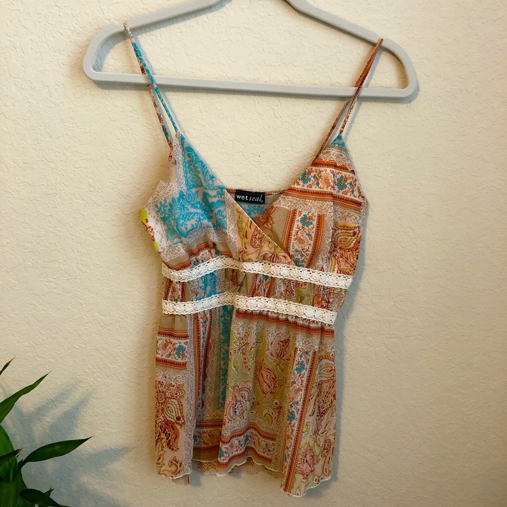 Wet Seal Boho Babydoll Top Size M